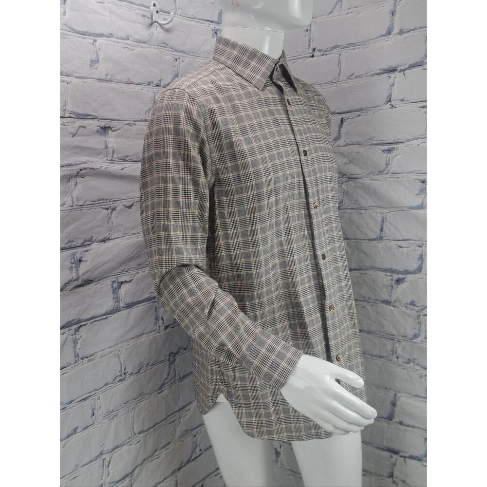 NEW Banana Republic Button Down Shirt Check Houndstooth Tailored Slim Fit Medium